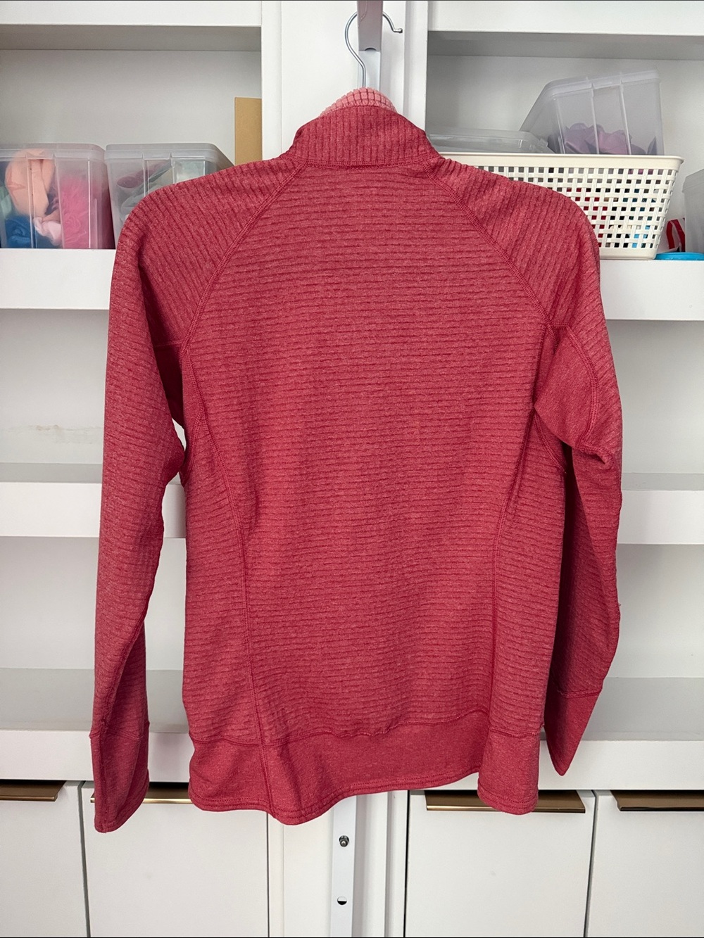 Patagonia Womens R1 Flash 1/2 Zip Pullover Medium Poppy Fields Summer Pink X-Dye - Picture 6 of 8